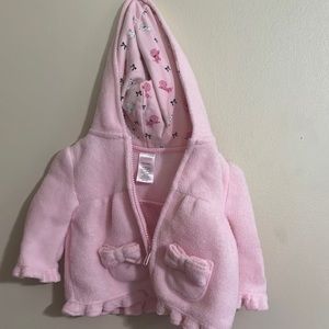 Gymboree Fleece coat 3-6 months dog design pink infants poodles zips pockets